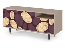 Outlet Mueble de TV - 125х56х41 cm - T7 - Fine Wine, Latte Bege