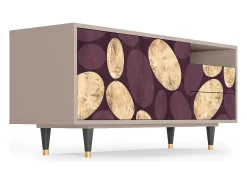 Outlet Mueble de TV - 125х56х41 cm - T7 - Fine Wine, Latte Bege