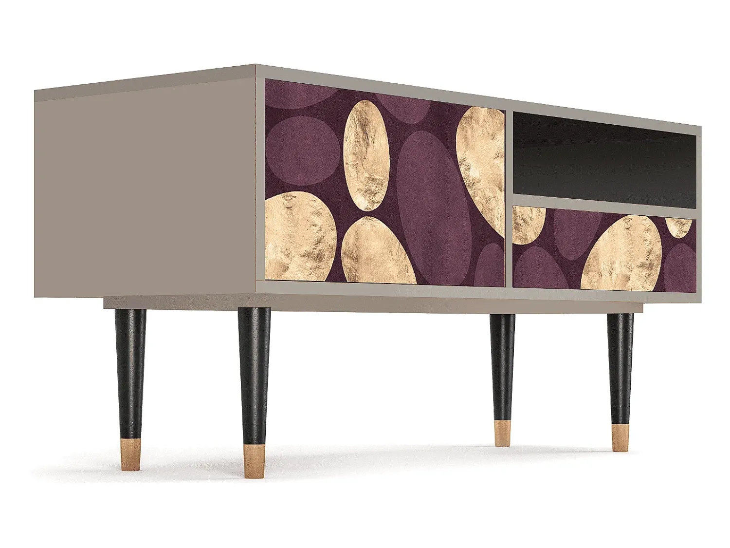 Móvel De Tv* Mueble de TV - 115х59х48 cm - T3 - Fine Wine, Areia Bege