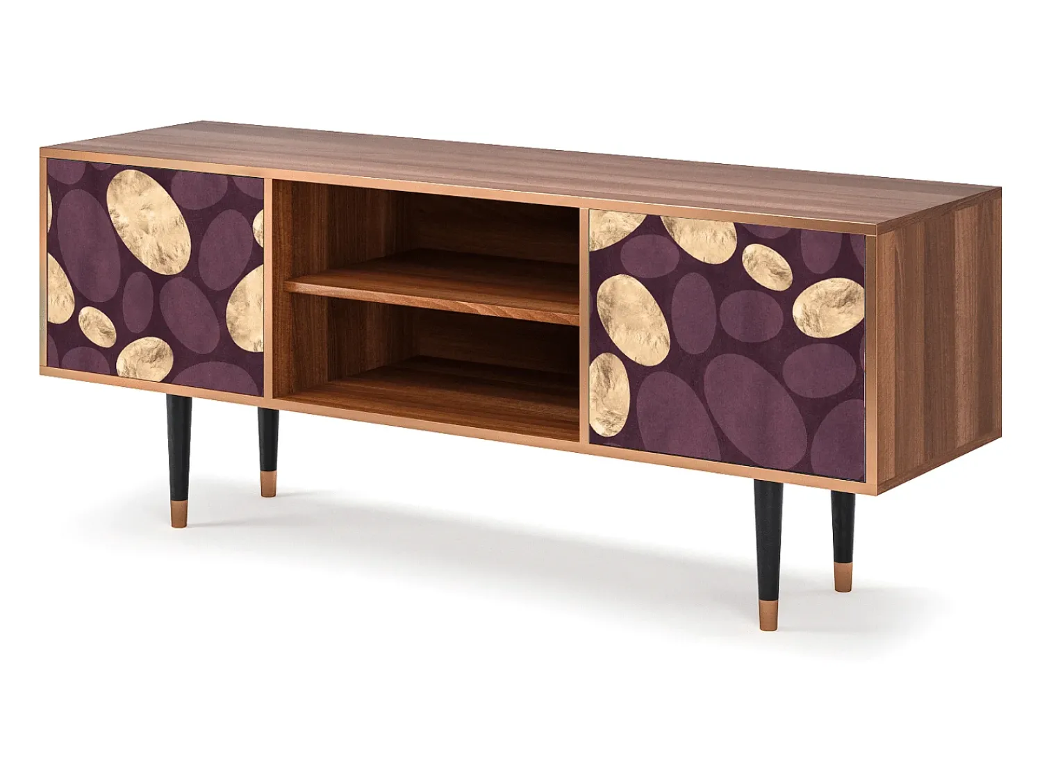 Móvel De Tv| Mueble de TV - 170х69х48 cm - T2 - Fine Wine, Nogueira Castanho