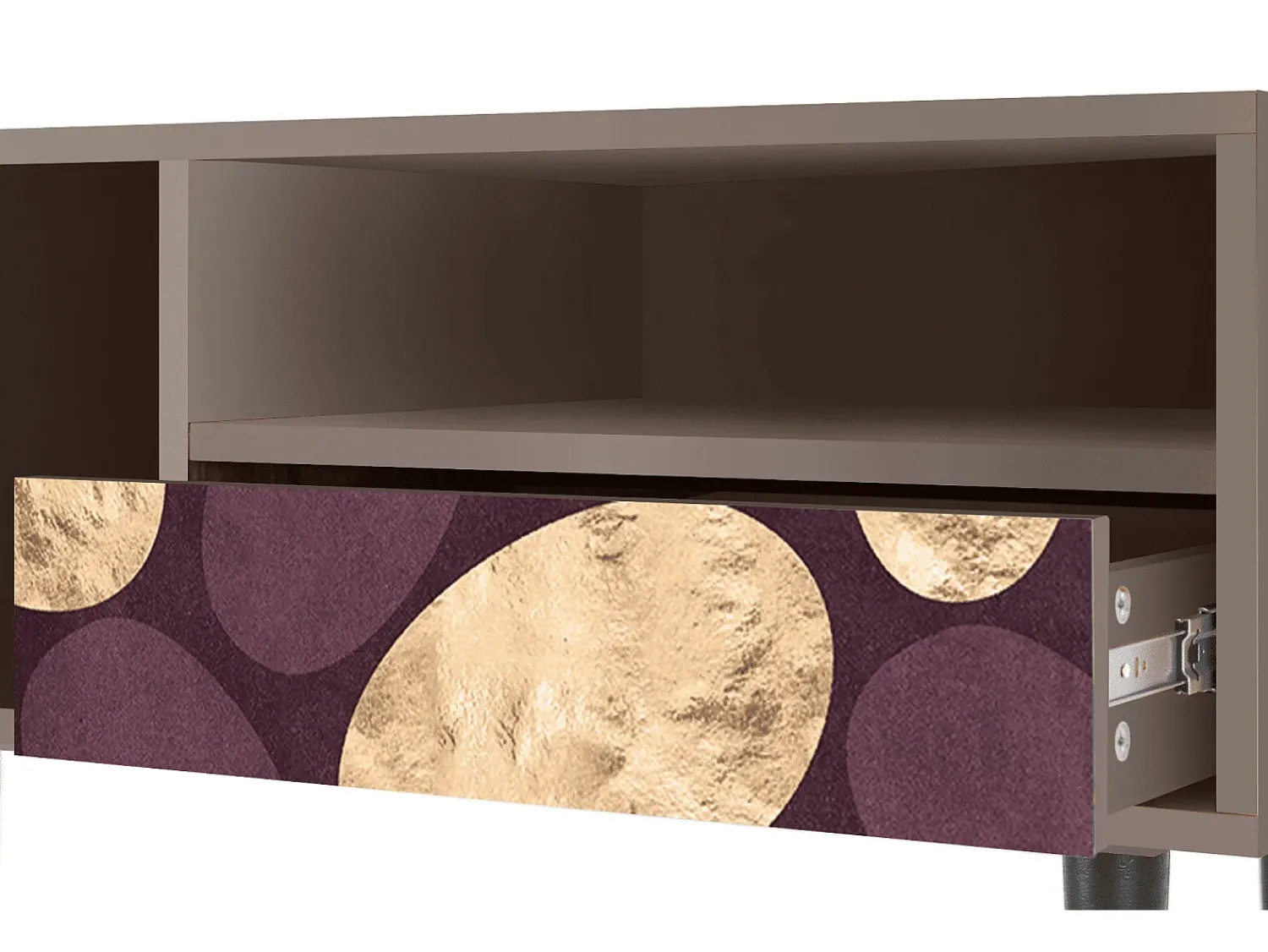 Móvel De Tv* Mueble de TV - 115х59х48 cm - T3 - Fine Wine, Latte Bege