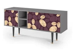 Móvel De Tv| Mueble de TV - 150х69х41 cm - T5 - Fine Wine, Cinza Cinzento