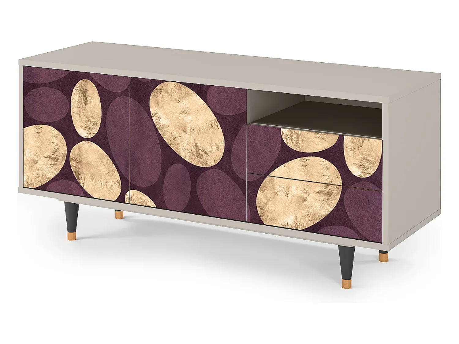 Clearance Mueble de TV - 125х56х41 cm - T7 - Fine Wine, Areia Bege