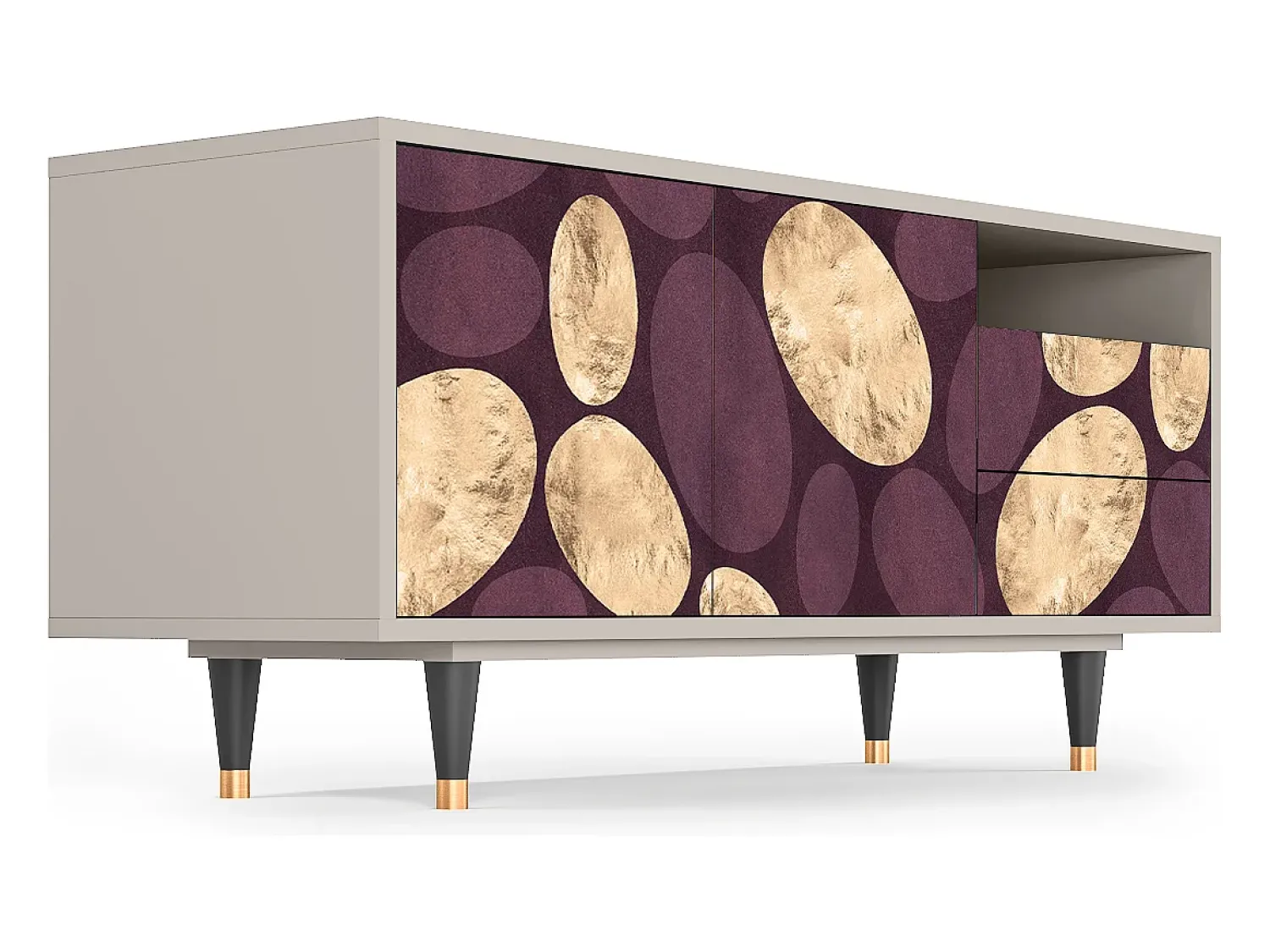 Clearance Mueble de TV - 125х56х41 cm - T7 - Fine Wine, Areia Bege