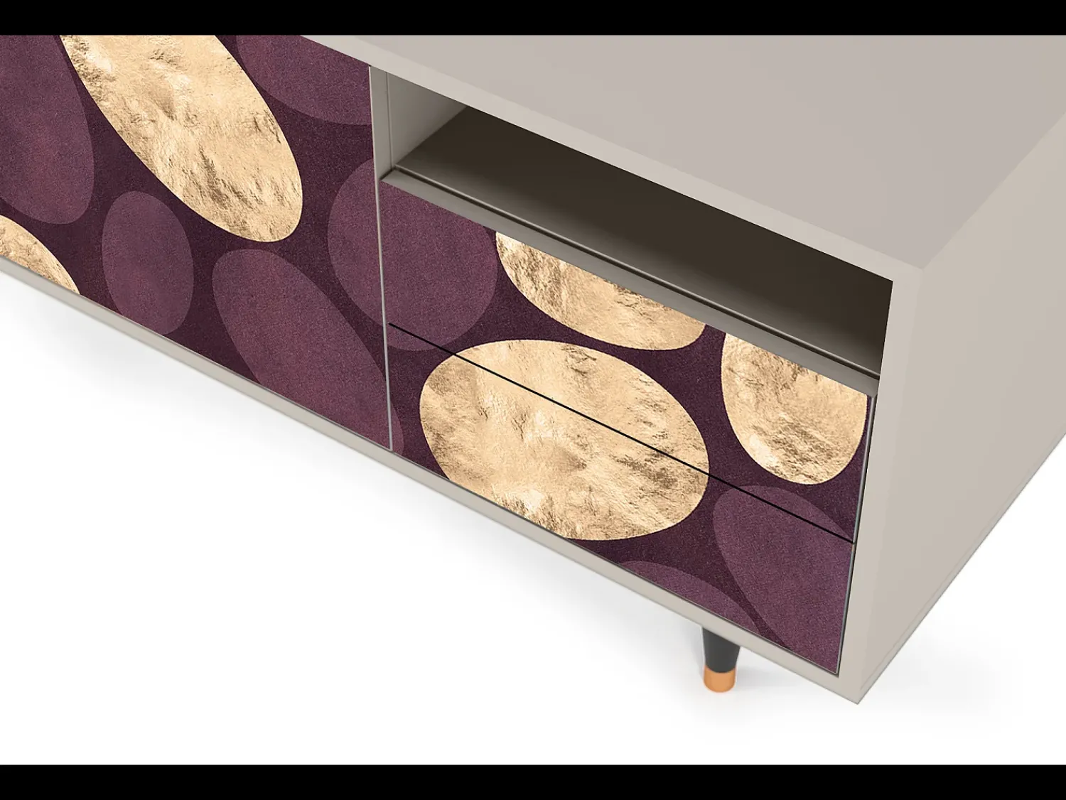 Clearance Mueble de TV - 125х56х41 cm - T7 - Fine Wine, Areia Bege