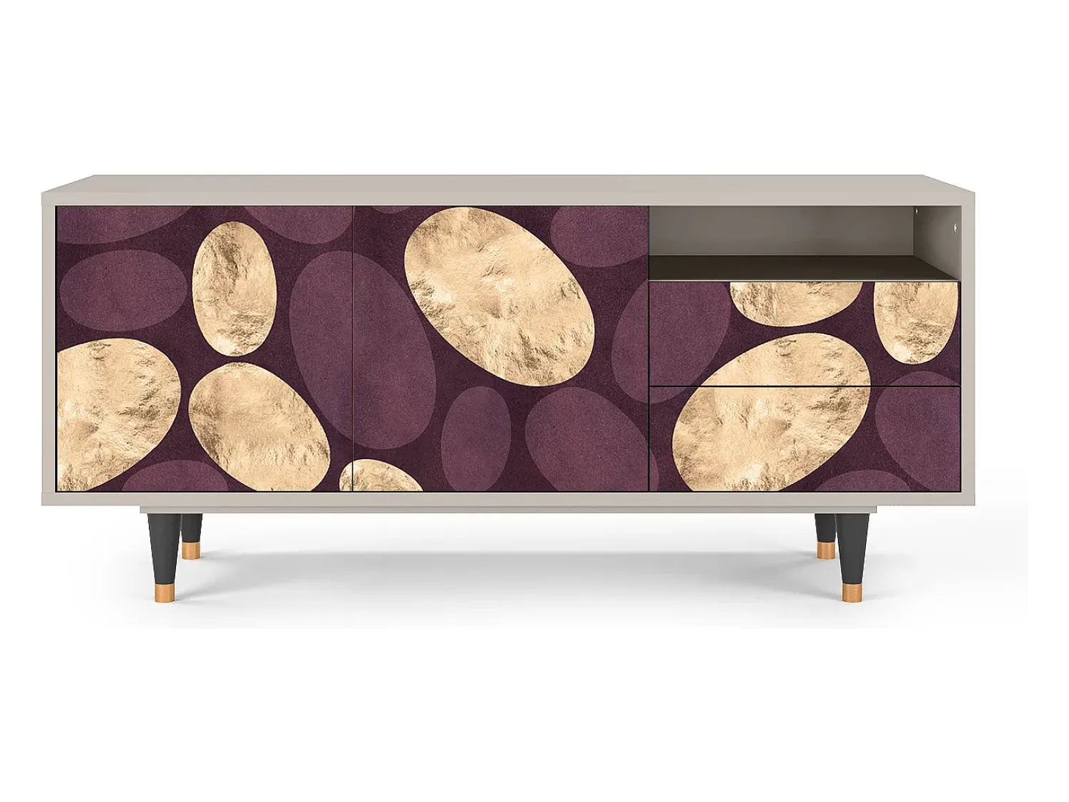 Clearance Mueble de TV - 125х56х41 cm - T7 - Fine Wine, Areia Bege