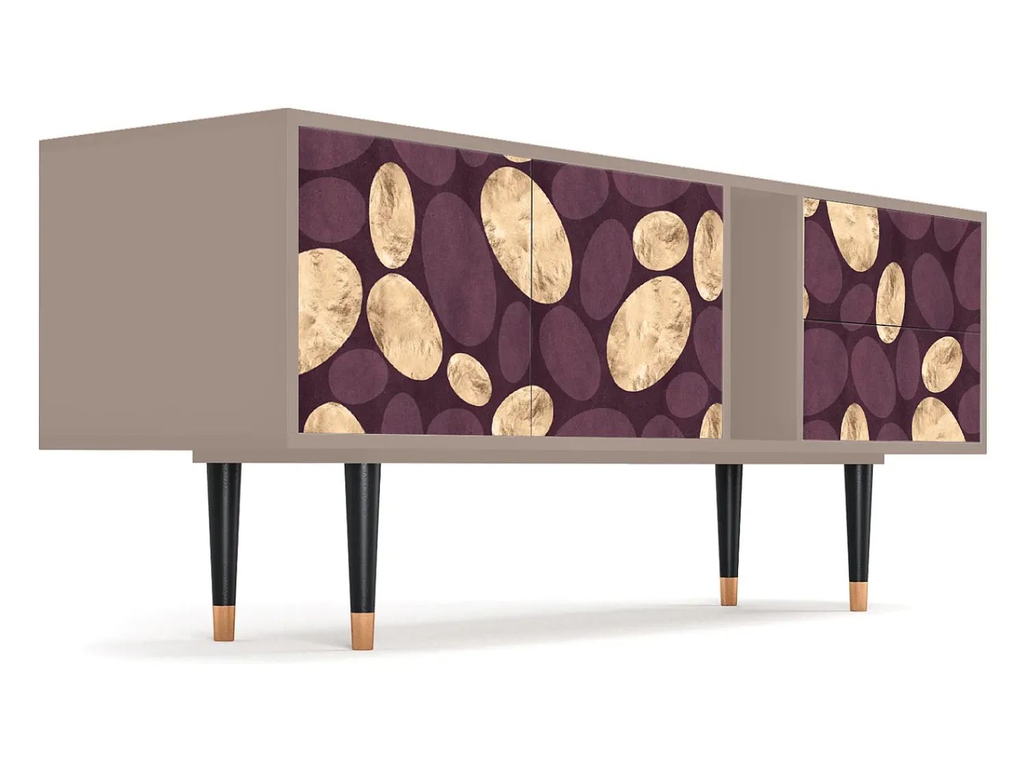 Móvel De Tv* Mueble de TV - 170х69х48 cm - T1 - Fine Wine, Latte Bege