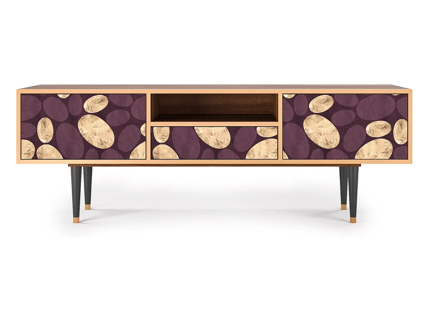 Móvel De Tv| Mueble de TV - 170х59х41 cm - T6 - Fine Wine, Nogueira Castanho