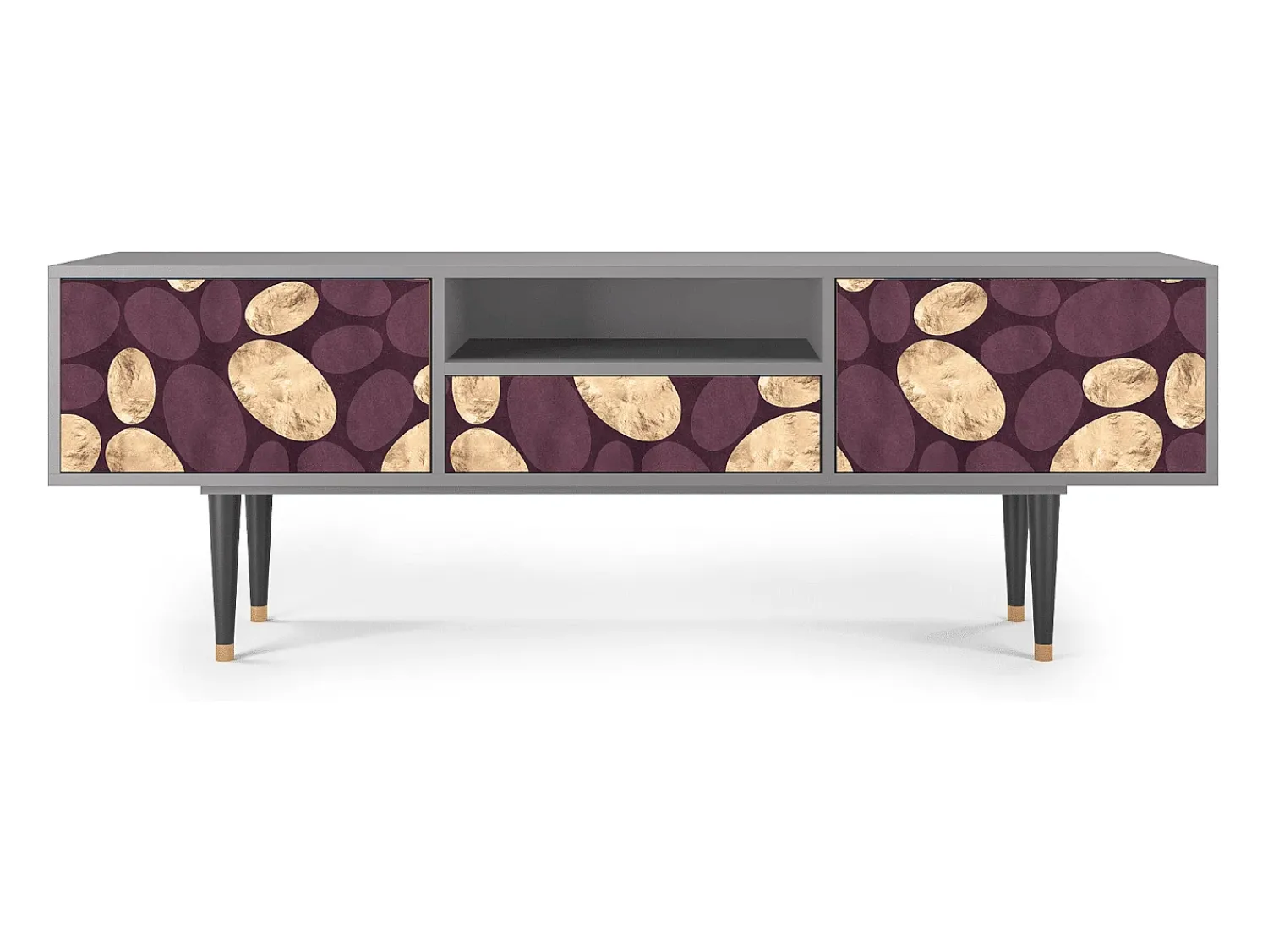 Discount Mueble de TV - 170х59х41 cm - T6 - Fine Wine, Cinza Cinzento