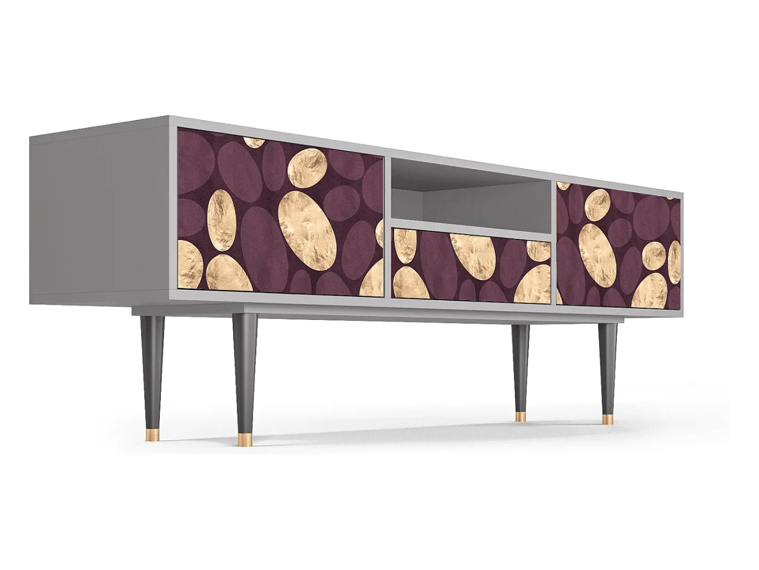 Discount Mueble de TV - 170х59х41 cm - T6 - Fine Wine, Cinza Cinzento