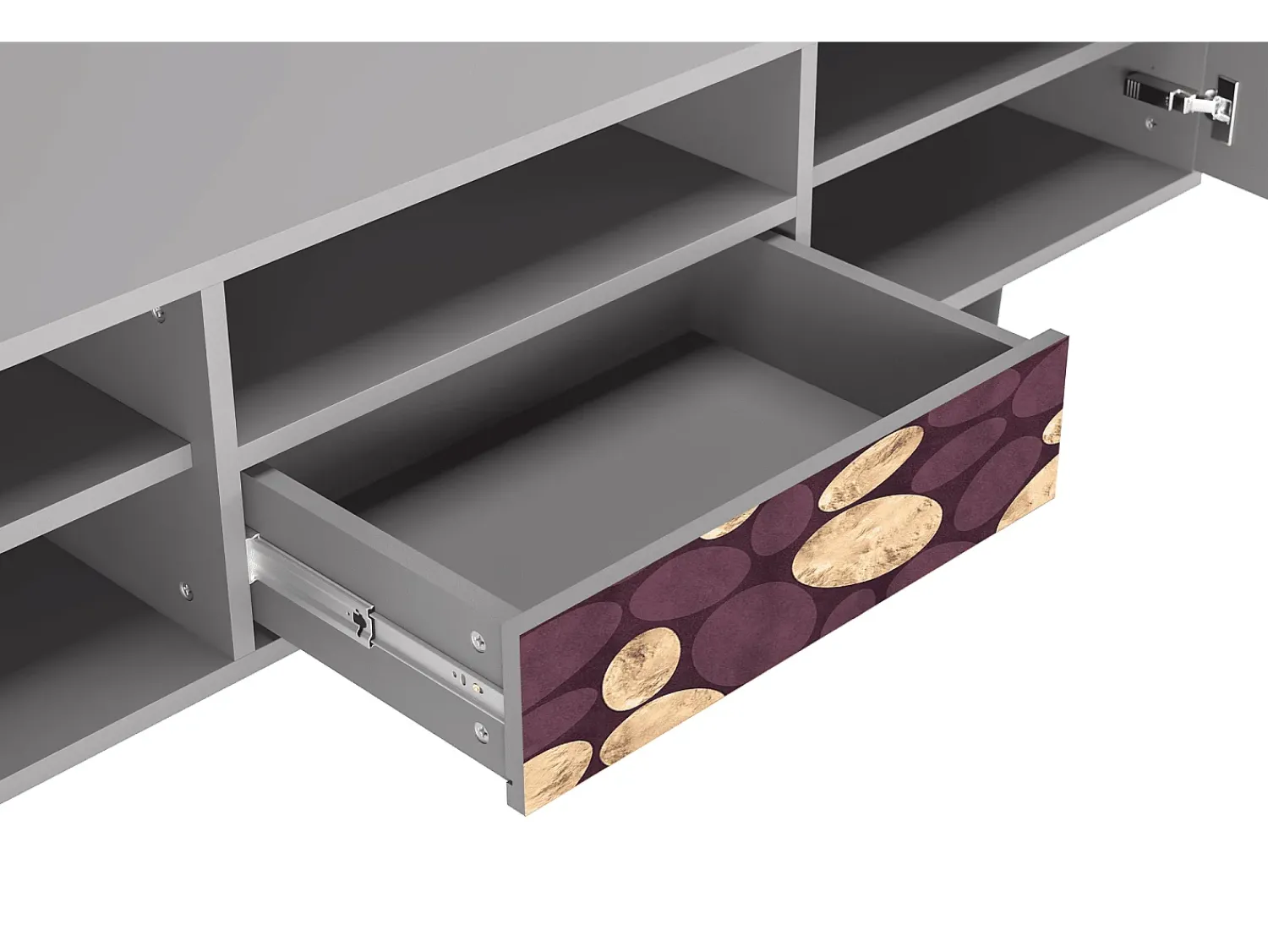Discount Mueble de TV - 170х59х41 cm - T6 - Fine Wine, Cinza Cinzento