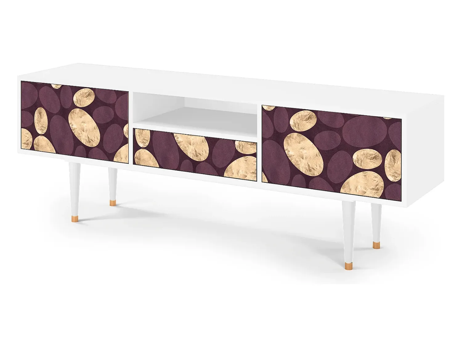 Móvel De Tv| Mueble de TV - 170х59х41 cm - T6 - Fine Wine, Branco Bege