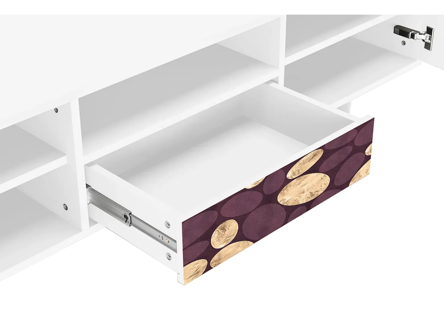 Móvel De Tv| Mueble de TV - 170х59х41 cm - T6 - Fine Wine, Branco Bege