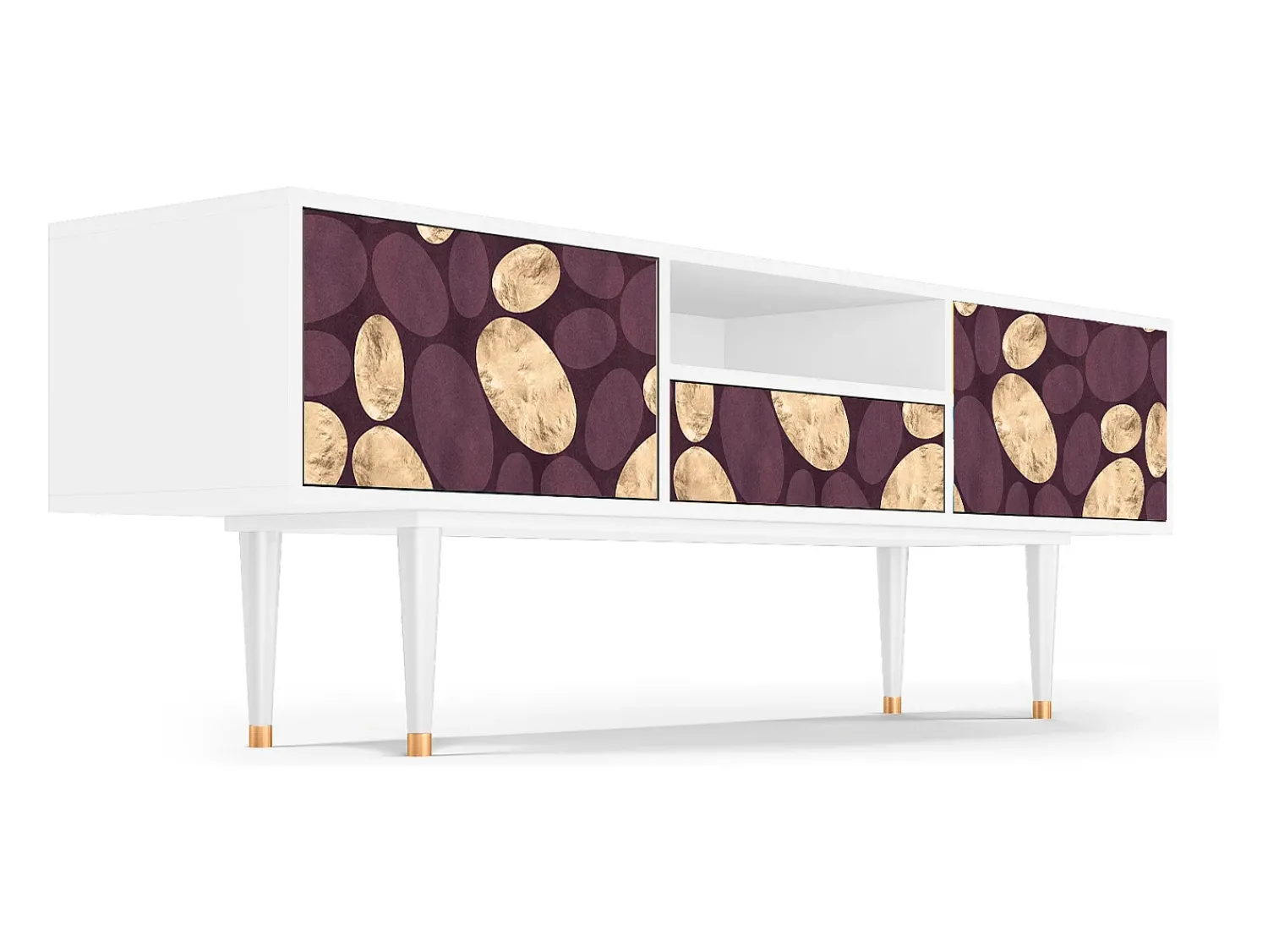 Móvel De Tv| Mueble de TV - 170х59х41 cm - T6 - Fine Wine, Branco Bege