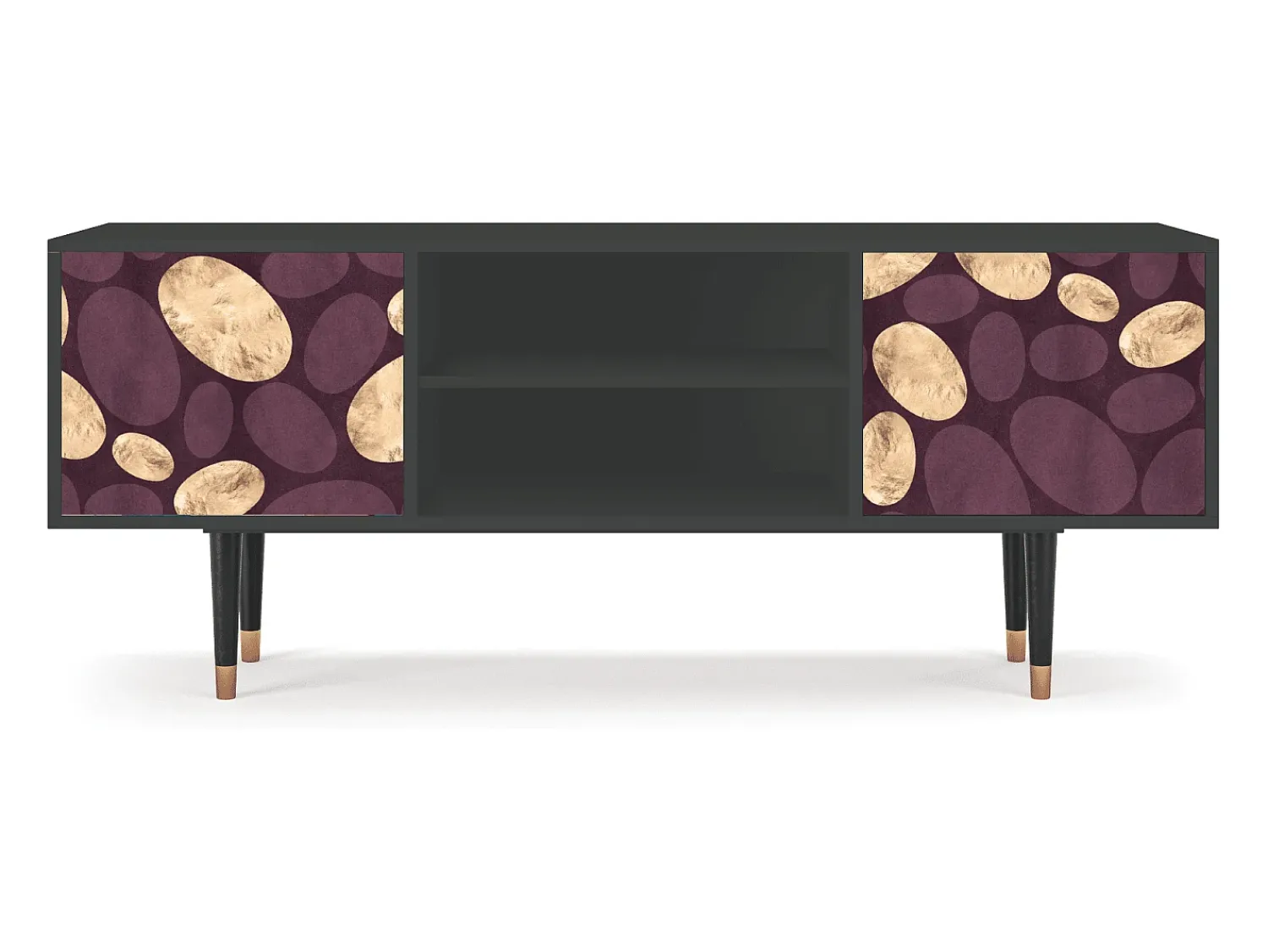 Best Mueble de TV - 170х69х48 cm - T2 - Fine Wine, Antracite Cinza antracite