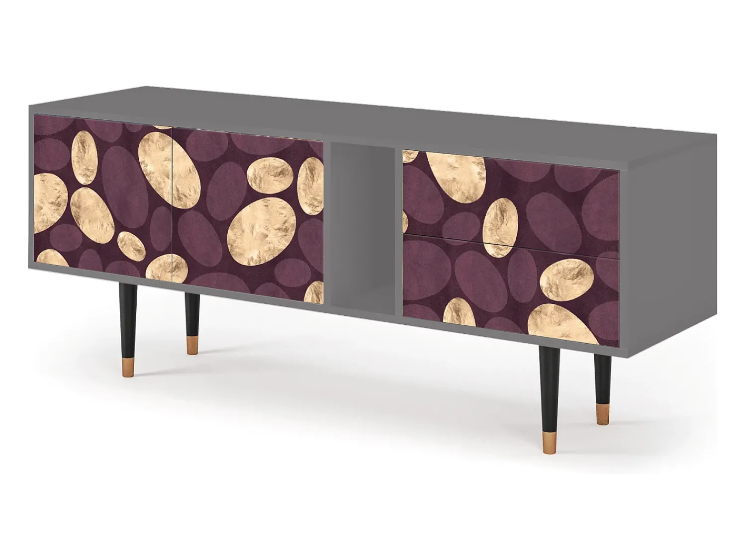 Mueble de TV - 170х69х48 cm - T1 - Fine Wine, Cinza^ Móvel De Tv