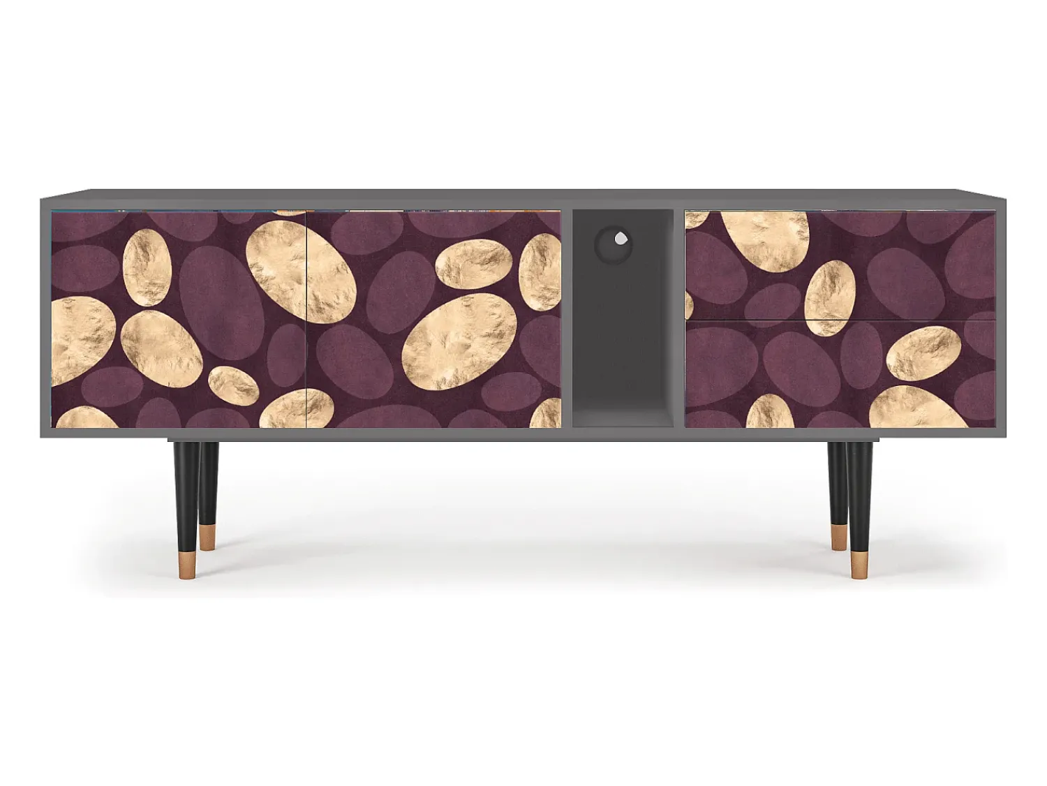 Mueble de TV - 170х69х48 cm - T1 - Fine Wine, Cinza^ Móvel De Tv