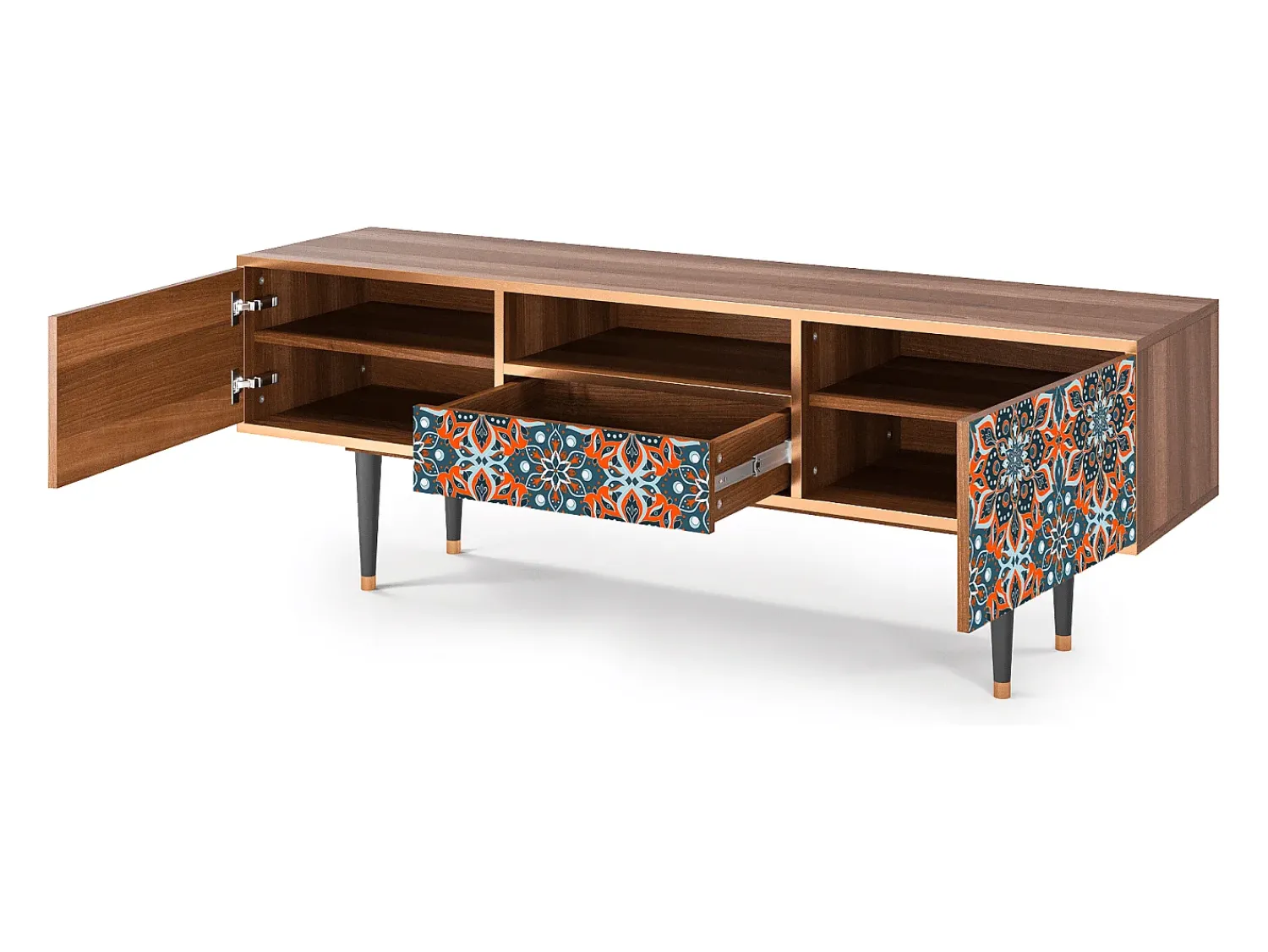 Mueble de TV - 170х59х41 cm - T6 - Fire Beetle, Nogueira^ Móvel De Tv