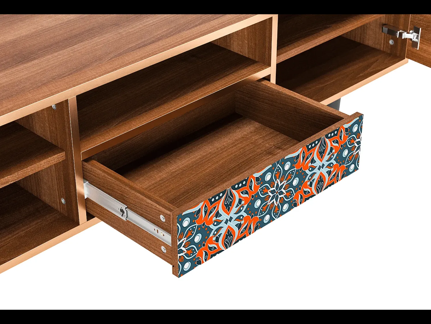 Mueble de TV - 170х59х41 cm - T6 - Fire Beetle, Nogueira^ Móvel De Tv