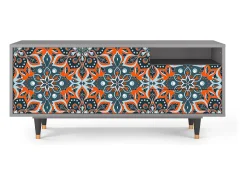 Móvel De Tv| Mueble de TV - 125х56х41 cm - T7 - Fire Beetle, Cinza Cinzento