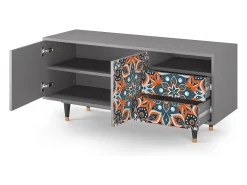 Móvel De Tv| Mueble de TV - 125х56х41 cm - T7 - Fire Beetle, Cinza Cinzento