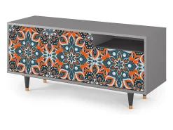Móvel De Tv| Mueble de TV - 125х56х41 cm - T7 - Fire Beetle, Cinza Cinzento