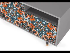 Móvel De Tv| Mueble de TV - 125х56х41 cm - T7 - Fire Beetle, Cinza Cinzento