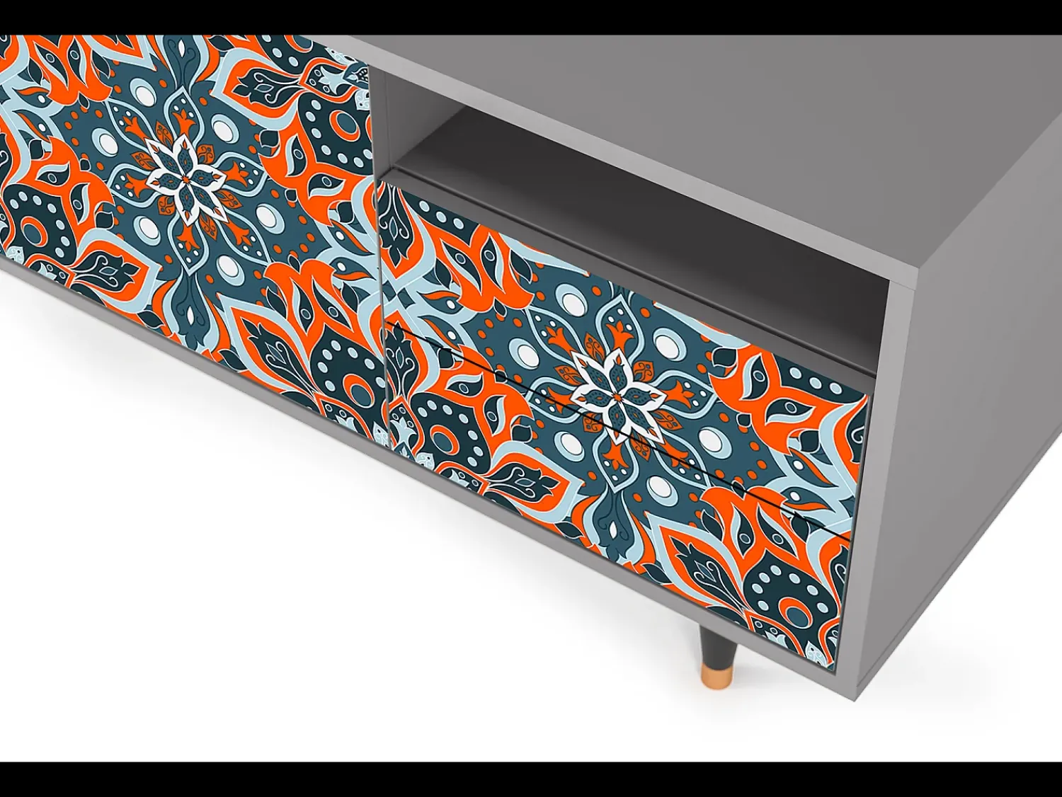 Móvel De Tv| Mueble de TV - 125х56х41 cm - T7 - Fire Beetle, Cinza Cinzento