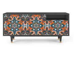 Móvel De Tv| Mueble de TV - 125х56х41 cm - T7 - Fire Beetle, Antracite Cinza antracite