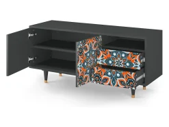 Móvel De Tv| Mueble de TV - 125х56х41 cm - T7 - Fire Beetle, Antracite Cinza antracite