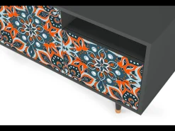 Móvel De Tv| Mueble de TV - 125х56х41 cm - T7 - Fire Beetle, Antracite Cinza antracite