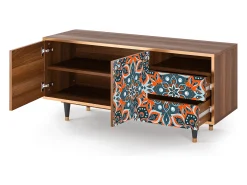 Móvel De Tv* Mueble de TV - 125х56х41 cm - T7 - Fire Beetle, Nogueira Castanho
