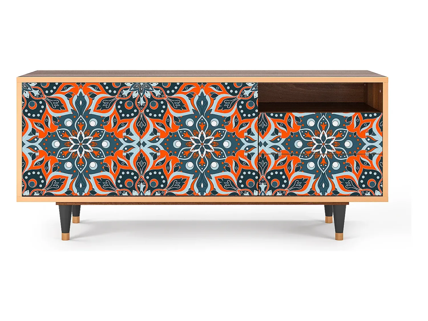 Móvel De Tv* Mueble de TV - 125х56х41 cm - T7 - Fire Beetle, Nogueira Castanho