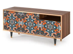 Móvel De Tv* Mueble de TV - 125х56х41 cm - T7 - Fire Beetle, Nogueira Castanho