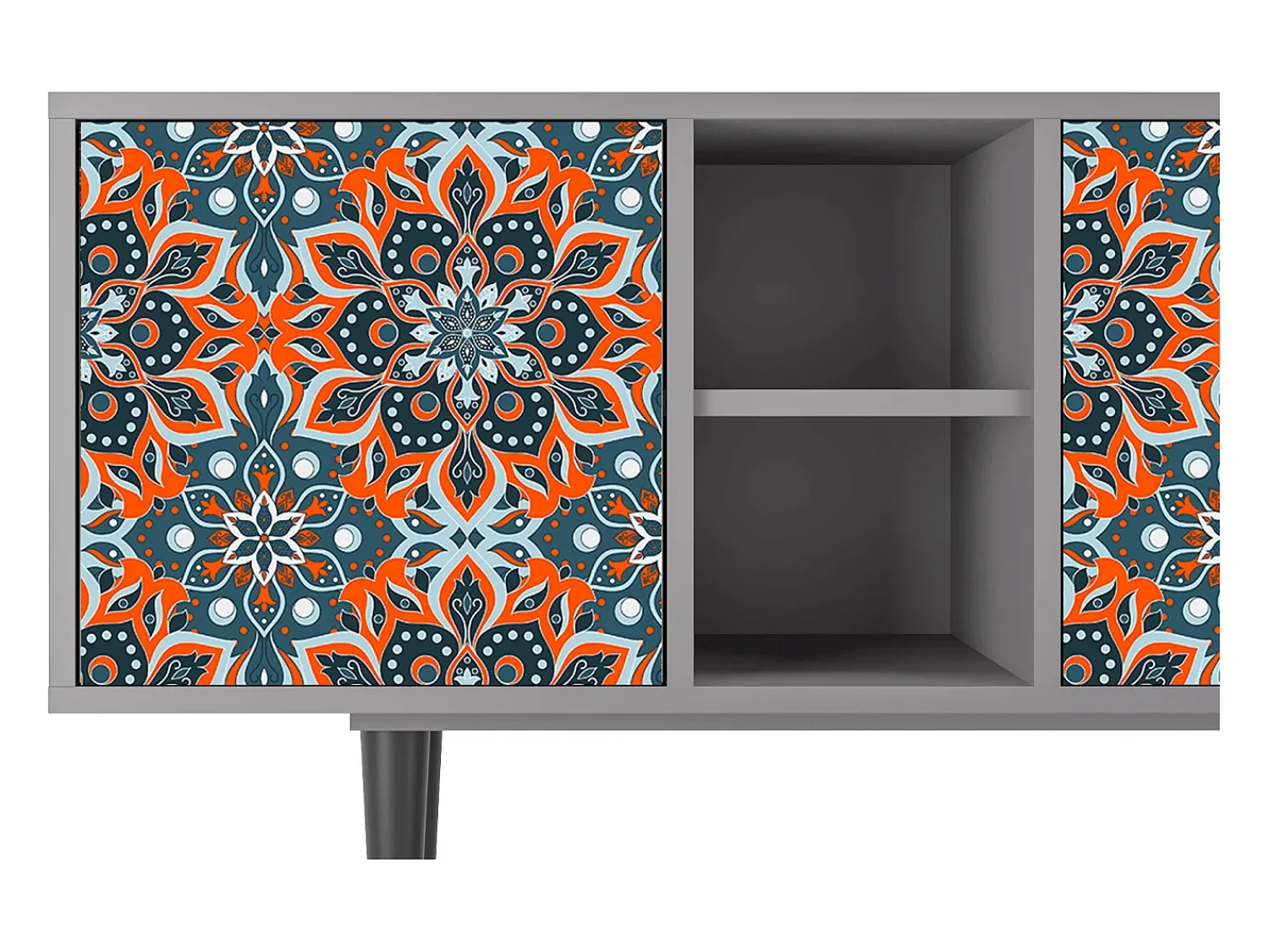 Móvel De Tv| Mueble de TV - 150х69х41 cm - T5 - Fire Beetle, Cinza Cinzento