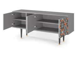 Móvel De Tv| Mueble de TV - 150х69х41 cm - T5 - Fire Beetle, Cinza Cinzento