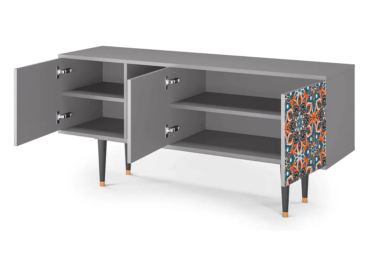 Móvel De Tv| Mueble de TV - 150х69х41 cm - T5 - Fire Beetle, Cinza Cinzento
