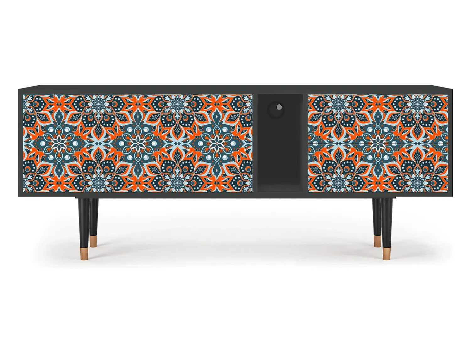 Móvel De Tv| Mueble de TV - 170х69х48 cm - T1 - Fire Beetle, Antracite Cinza antracite