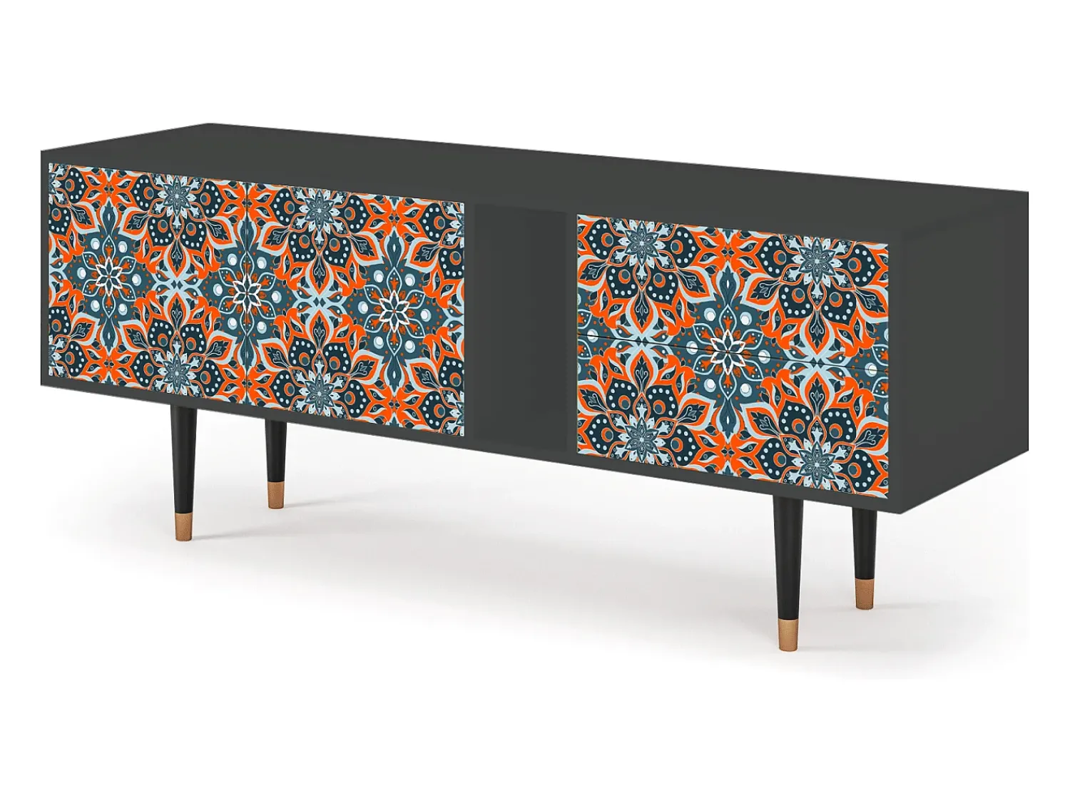 Móvel De Tv| Mueble de TV - 170х69х48 cm - T1 - Fire Beetle, Antracite Cinza antracite