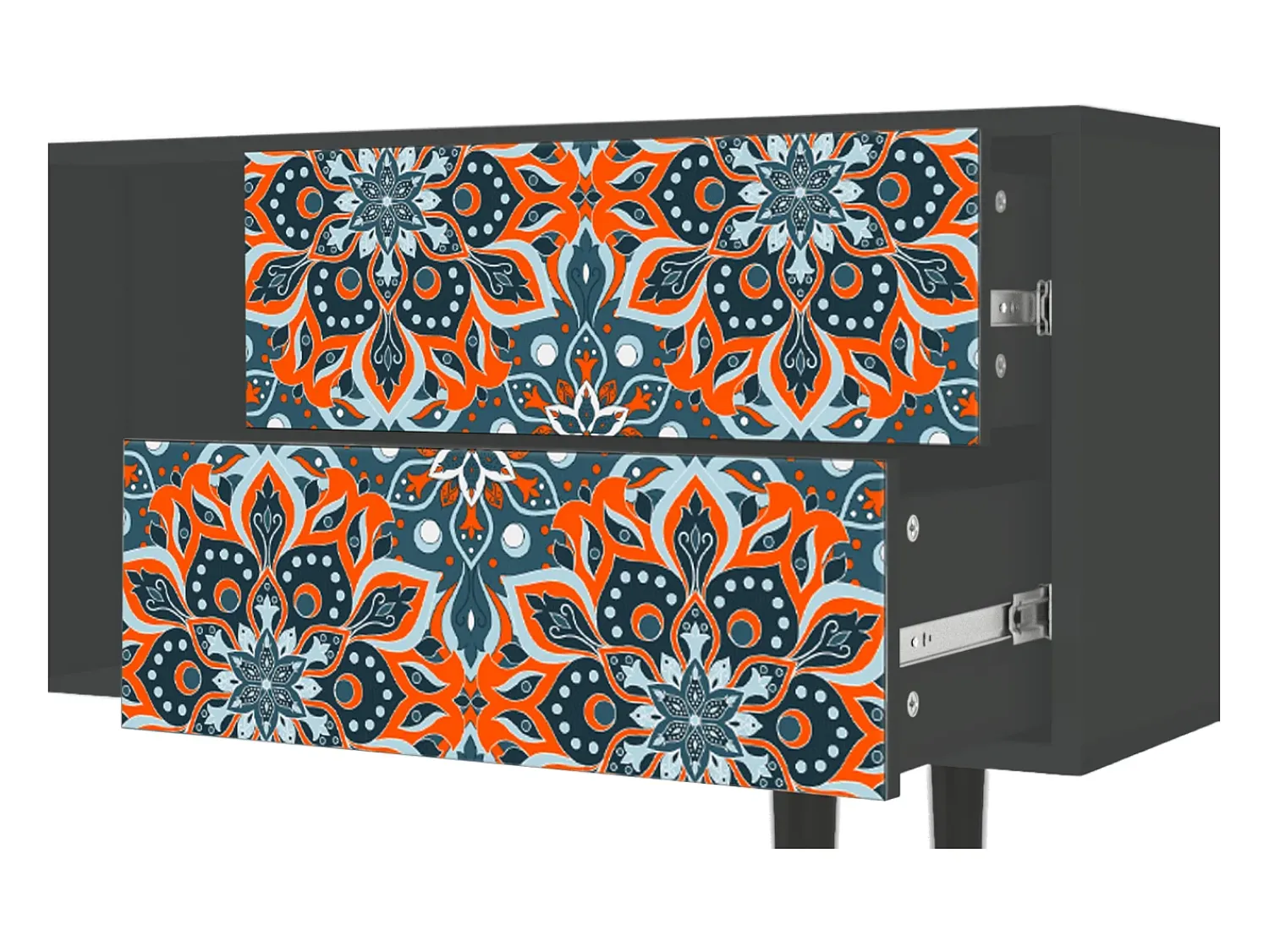 Móvel De Tv| Mueble de TV - 170х69х48 cm - T1 - Fire Beetle, Antracite Cinza antracite