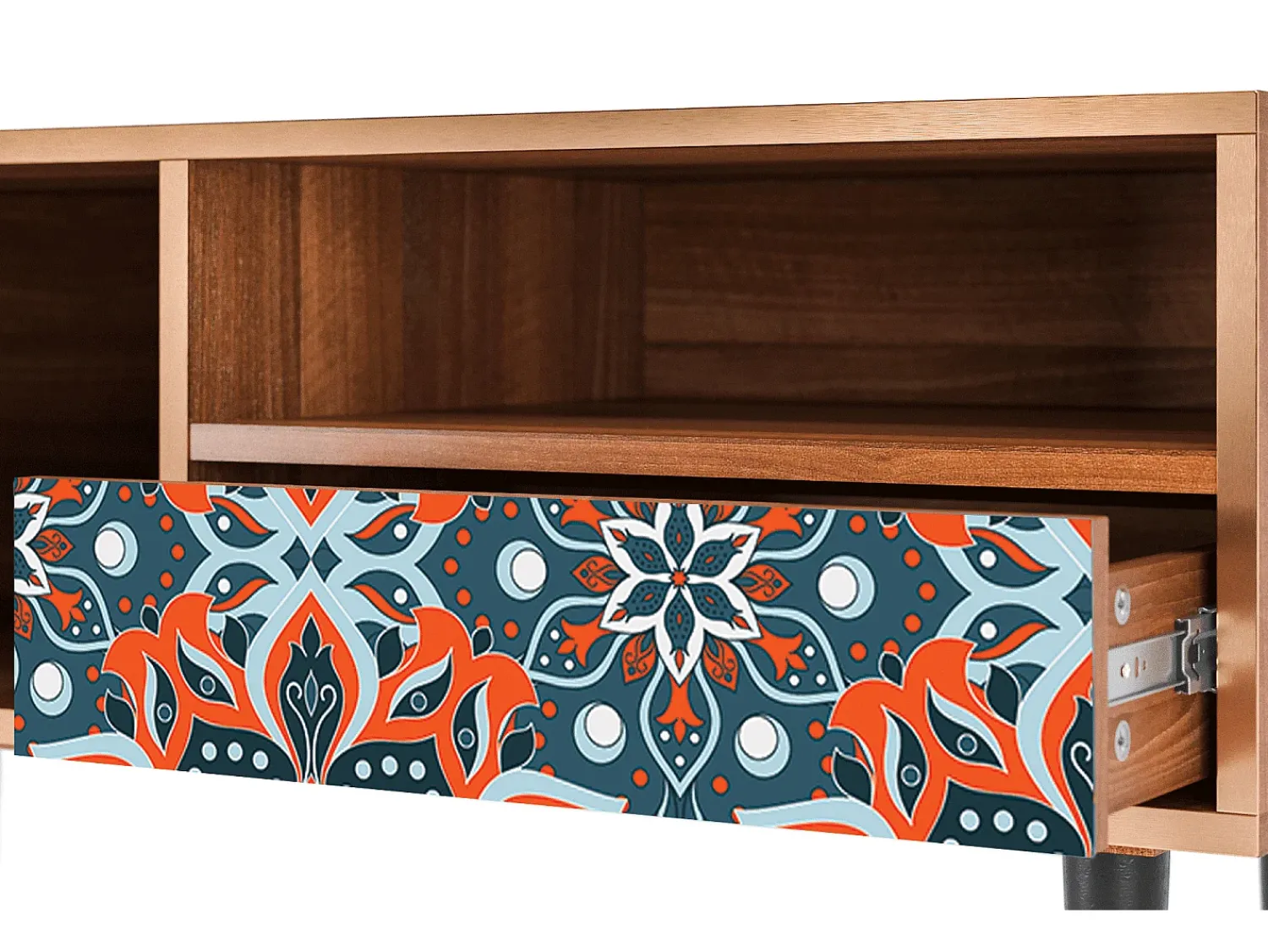 Móvel De Tv* Mueble de TV - 115х59х48 cm - T3 - Fire Beetle, Nogueira Castanho
