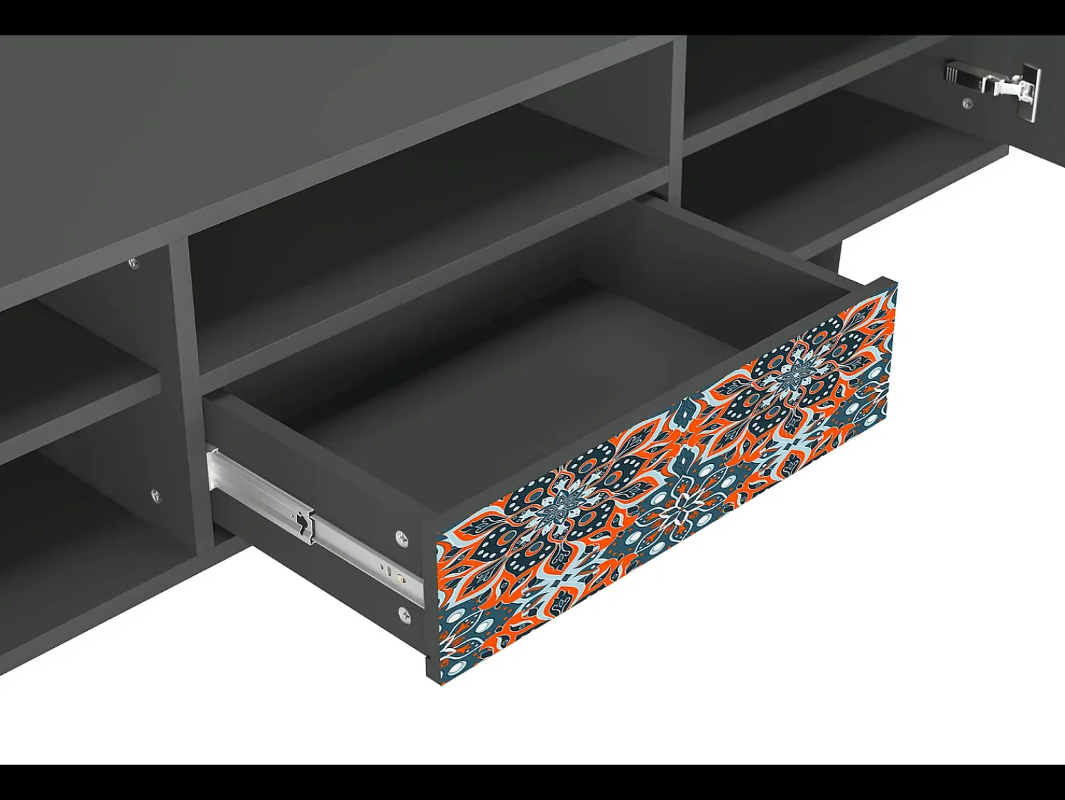 Móvel De Tv* Mueble de TV - 170х59х41 cm - T6 - Fire Beetle, Antracite Cinza antracite
