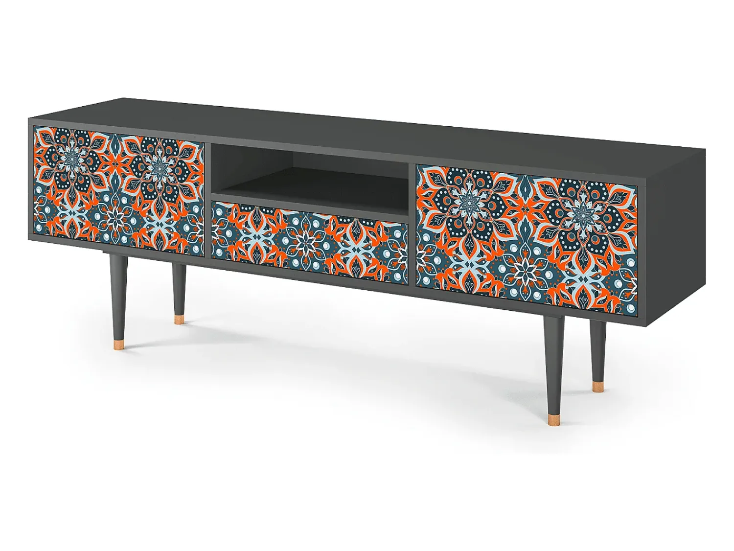 Móvel De Tv* Mueble de TV - 170х59х41 cm - T6 - Fire Beetle, Antracite Cinza antracite