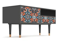 Móvel De Tv| Mueble de TV - 115х59х48 cm - T3 - Fire Beetle, Antracite Cinza antracite