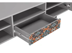 Móvel De Tv| Mueble de TV - 170х59х41 cm - T6 - Fire Beetle, Cinza Cinzento