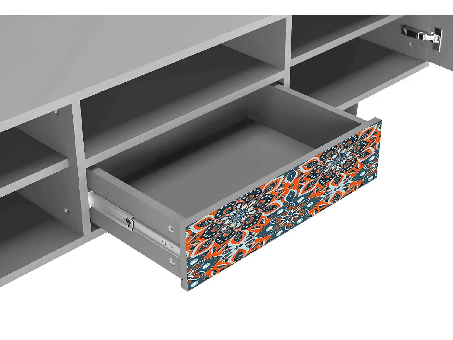 Móvel De Tv| Mueble de TV - 170х59х41 cm - T6 - Fire Beetle, Cinza Cinzento