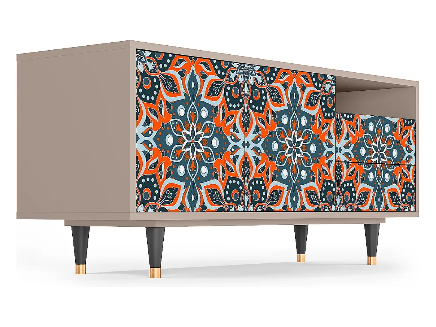 Mueble de TV - 125х56х41 cm - T7 - Fire Beetle, Latte^ Móvel De Tv