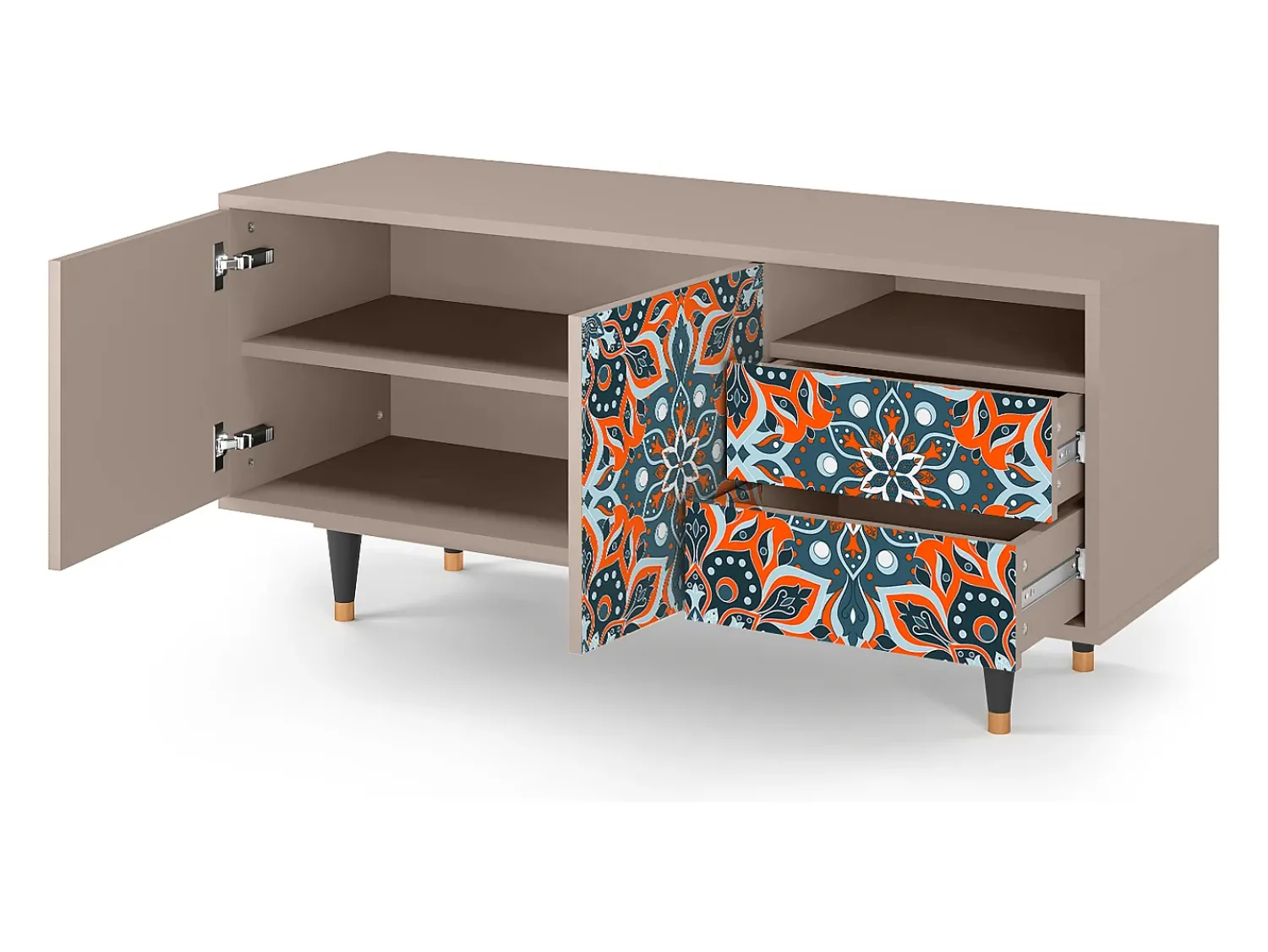 Mueble de TV - 125х56х41 cm - T7 - Fire Beetle, Latte^ Móvel De Tv