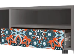 Móvel De Tv* Mueble de TV - 115х59х48 cm - T3 - Fire Beetle, Cinza Cinzento