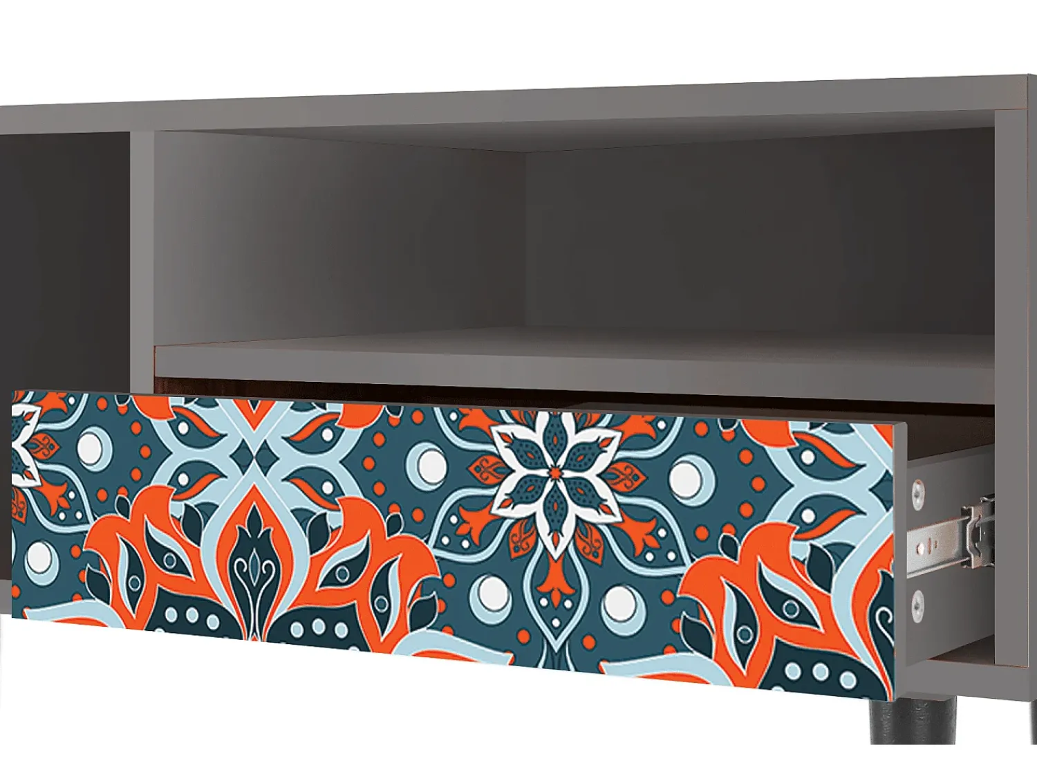 Móvel De Tv* Mueble de TV - 115х59х48 cm - T3 - Fire Beetle, Cinza Cinzento